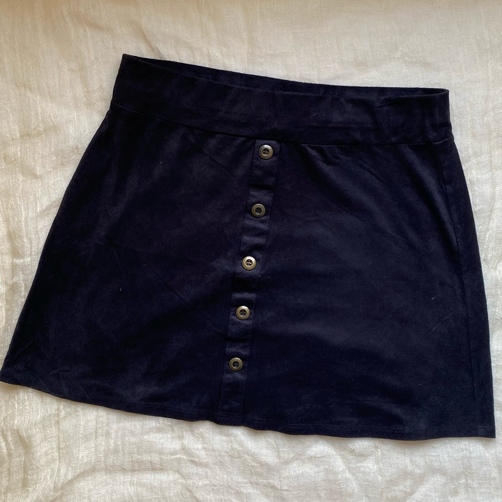 Wet Seal Mini Skirt with Button Detail Navy